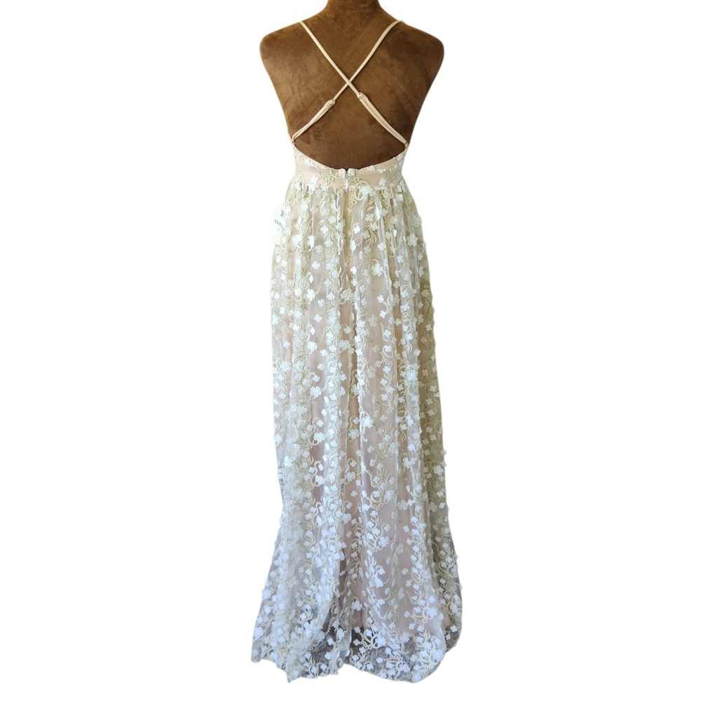 NWT Altar'd State Dress Caledonia Floral Formal Maxi XS Romantic Boho Ivory $189 - Picture 4 of 8